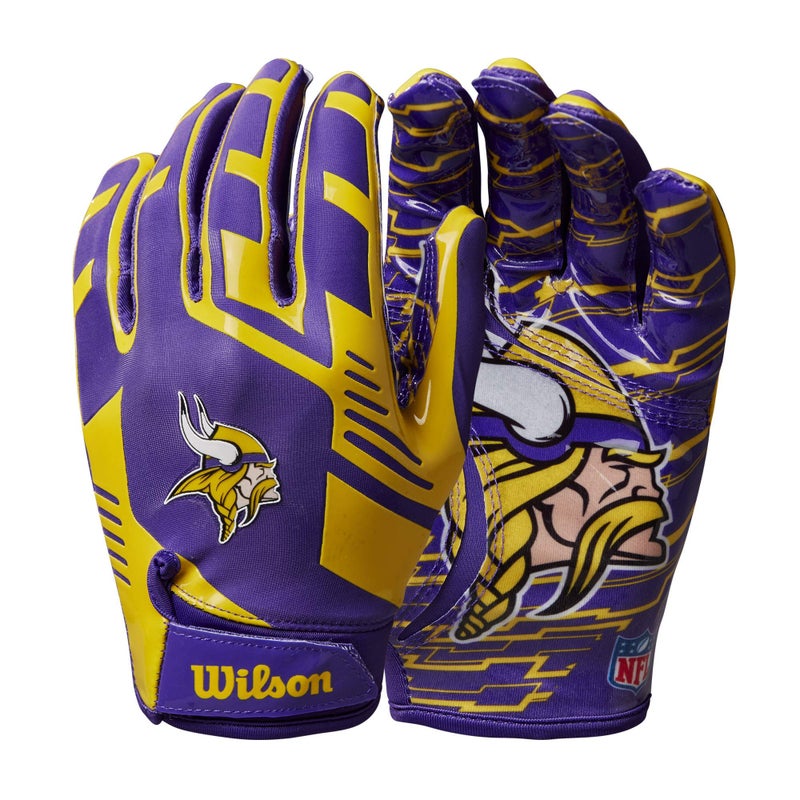 Wilson NFL Stretch Fit Football Gloves - Adult, Minnesota Vikings - Image 1